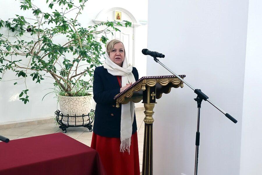 Ольга Ильинична Устюжанина выступила с отчетом о работе Епархиальной комиссии по вопросам семьи, защиты материнства и детства за 2025 год